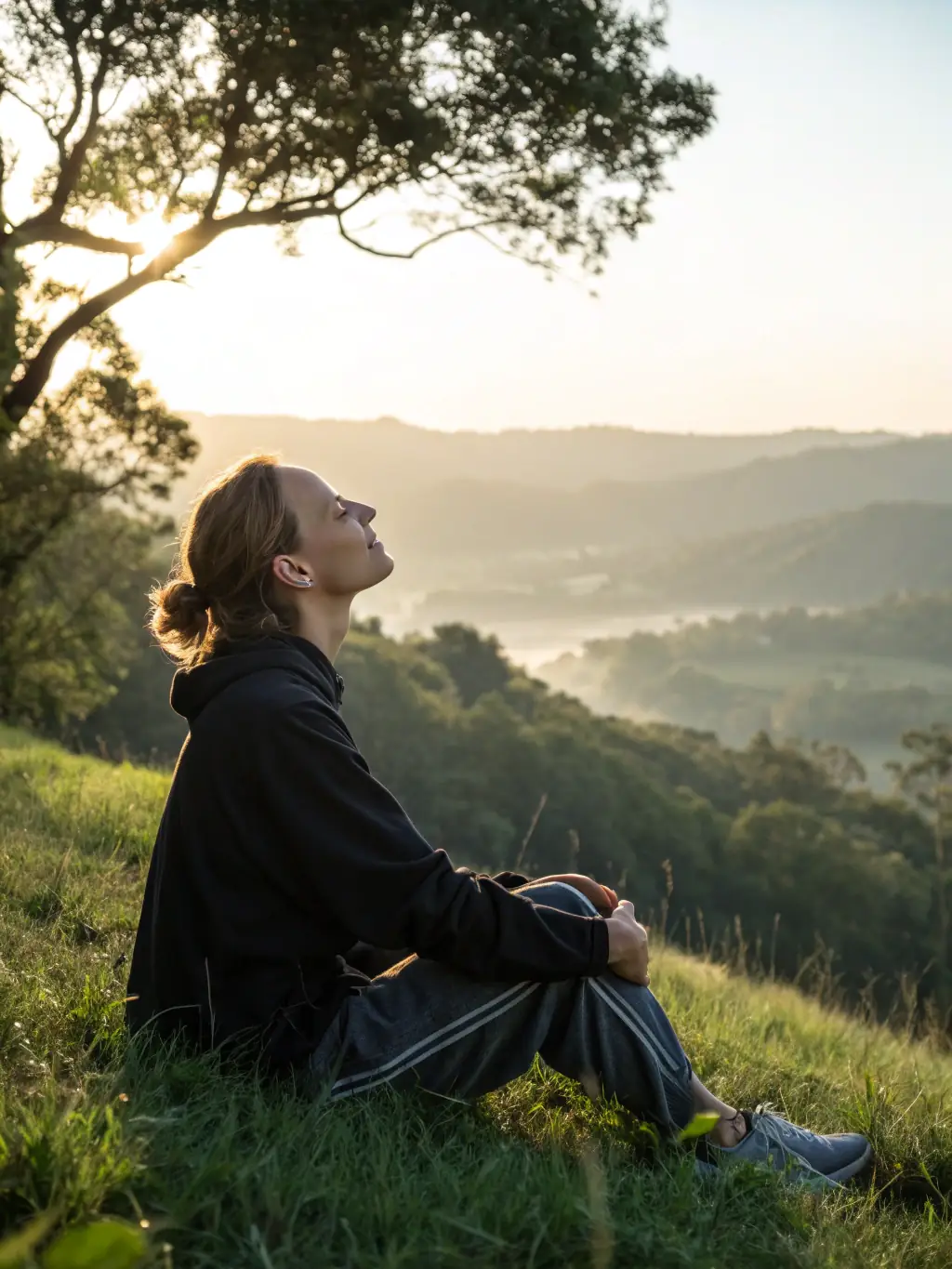 An individual meditating in a serene environment, visualizing success and building mental resilience to overcome challenges and foster a positive outlook.