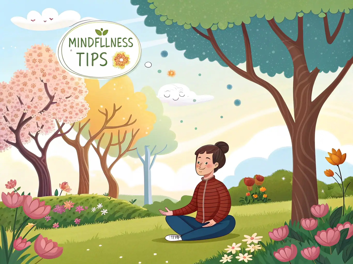 An individual meditating in a serene environment, promoting mindfulness and mental well-being.